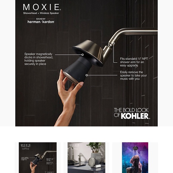 NWT KOHLER Showerhead and BLUETOOTH Speaker - Polished Chrome - Picture 10 of 16